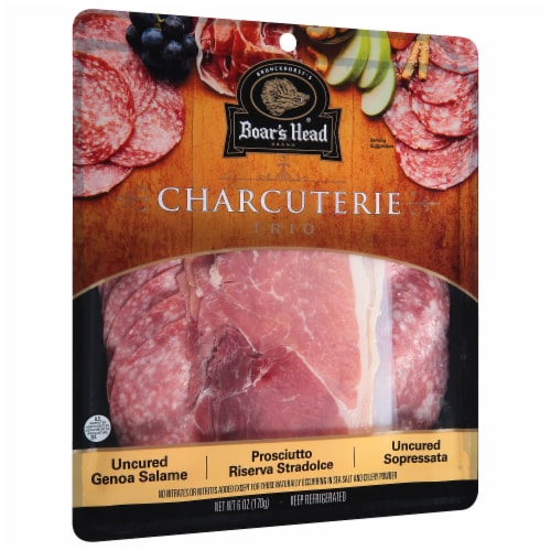 Boar's Head Charcuterie Trio: Uncured Genoa Salami, Prosciutto & Uncured Sopressata Perspective: back