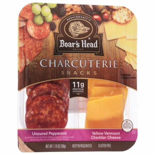 Boar's Head Uncured Pepperoni & Vermont Cheddar Cheese Charcuterie Perspective: back