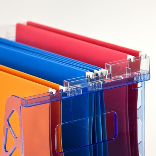 Officemate HOLDER,TRANSLUCNT,BE,FILE 23221 Perspective: back
