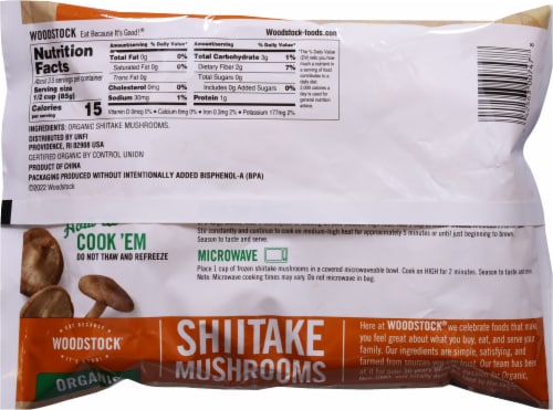 Woodstock Organic Shiitake Mushrooms Perspective: back