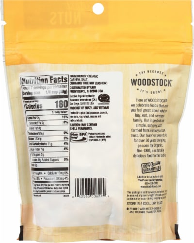 Woodstock® Organic Large Whole Cashews Perspective: back