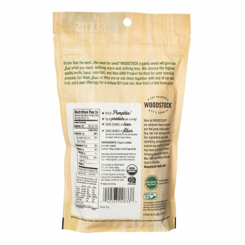 Woodstock Just Seeds Organic Pumpkin Seeds Perspective: back