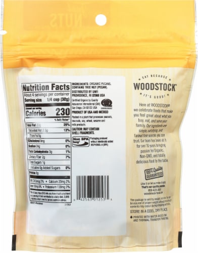Woodstock® Organic Pecan Halves Perspective: back