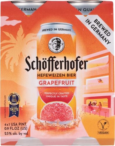 Schofferhofer Grapefruit Flavored Wheat Beer Perspective: back