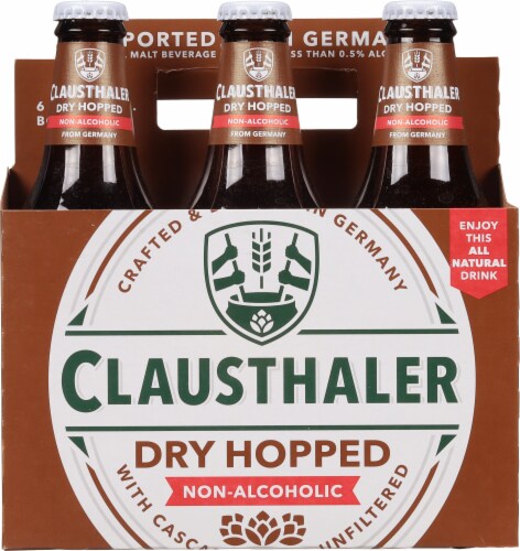 Clausthaler Dry Hopped Non Alcoholic Golden Amber Beer Perspective: back