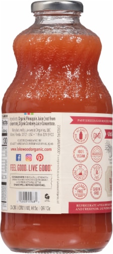 Lakewood® Organic Pineapple Cranberry Juice Perspective: back
