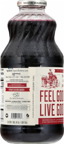 Lakewood Organic Pure Blueberry Juice Perspective: back