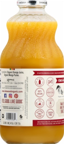 Lakewood® Organic Orange Mango Juice Blend Perspective: back