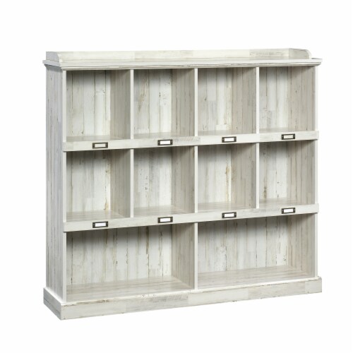 Sauder white shop plank bookcase