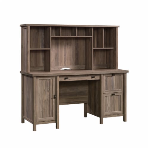 Sauder Costa Hutch for Desk Washed Walnut Finish 1 Foods Co