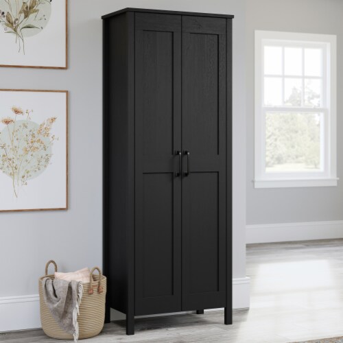 Sauder Select Two Door Storage Cabinet in Raven Oak 1 Mariano s