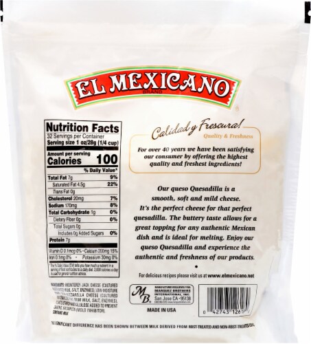 El Mexicano® Quesadilla Mexican Style Shredded Cheese Perspective: back