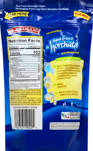 El Mexicano® Hecho con Arroz Molido Agua Fresca de Horchata Drink Mix Perspective: back