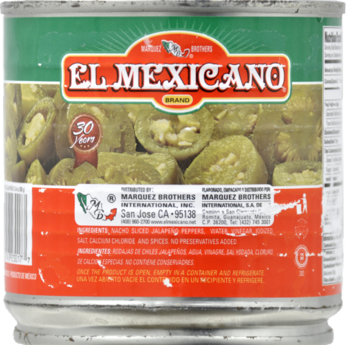 El Mexicano Nacho Sliced Jalapenos Perspective: back