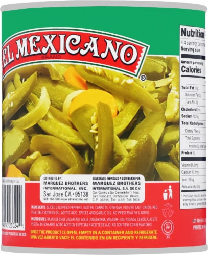 El Mexicano® Sliced Jalapeno Peppers in Brine Perspective: back