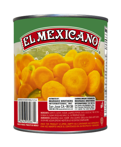 El Mexicano Mexican Style Carrots in Brine Perspective: back
