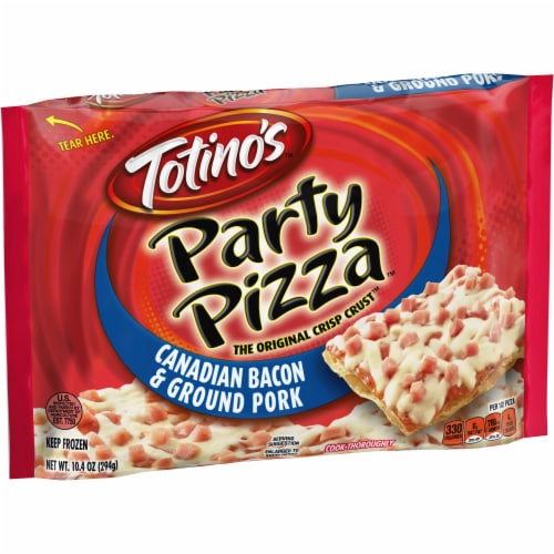 Totino's Party Pizza Canadian Bacon and Ground Pork Frozen Snacks Perspective: back