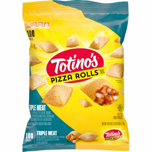 Totino's Pizza Rolls Triple Meat Flavored Frozen Snacks Perspective: back