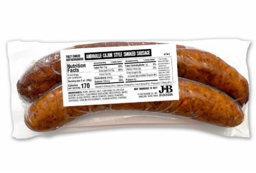 Cajun Hollar Brand Cajun Style Andouille Smoked Sausage Perspective: back