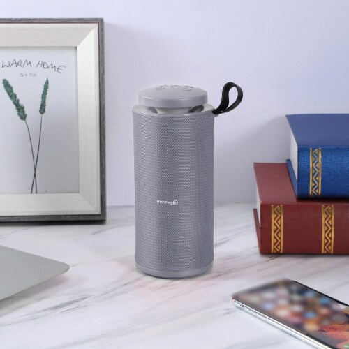 Renewgoo GooBlast Speaker Portable Bluetooth Wireless LED Light Color Show, Gray Perspective: back