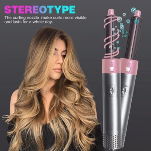Renewgoo 5 in 1 Styler Hair Straightener Curler Negative Ion Dryer Blower Pink King Fry s Food Stores