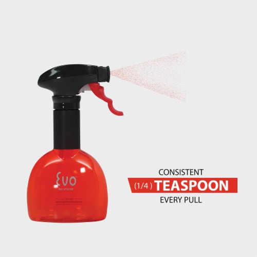 Evo Oil Sprayer Bottle, NonAerosol for Olive Oil and Cooking Oils, Red