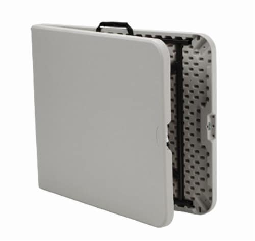Sudden Solution Centerfold Utility Table - Cream/Mocha Perspective: back