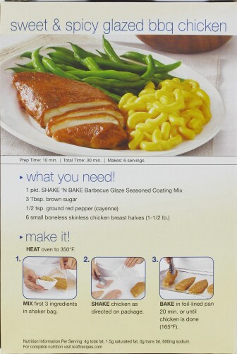Shake'N Bake Barbecue Glaze Coating Mix Perspective: back