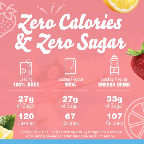 Crystal Light Liquid Strawberry Lemonade Naturally Flavored Drink Mix Perspective: back