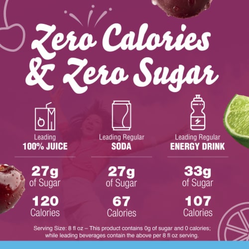 Crystal Light Liquid Black Cherry Lime Naturally Flavored Drink Mix, Bottle Perspective: back