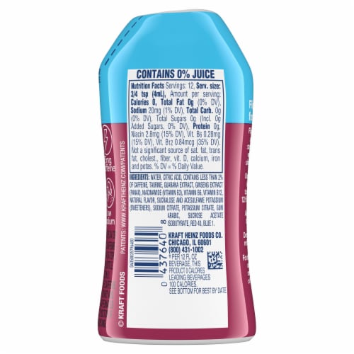 Crystal Light Liquid Cherry Splash Naturally Flavored Drink Mix with Caffeine Perspective: back