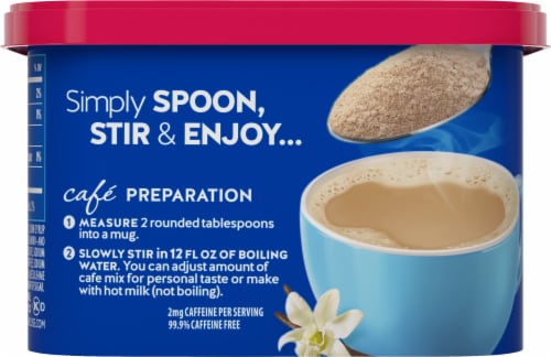 Maxwell House Sugar-Free French Vanilla Decaf Instant Coffee Perspective: back