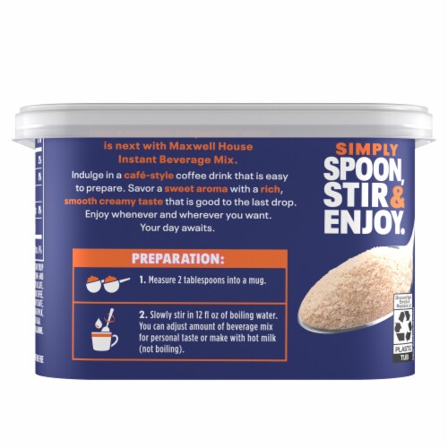 Maxwell House International Sugar-Free Suisse Mocha Café-Style Decaf Instant Coffee Beverage Mix Perspective: back