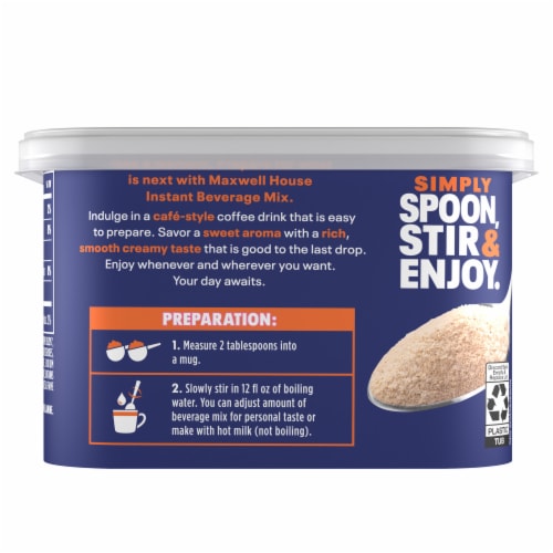 Maxwell House International Sugar-Free French Vanilla Café-Style Instant Coffee Beverage Mix Perspective: back