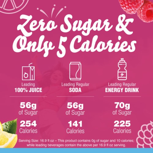 Crystal Light Raspberry Drink Mix Packets Perspective: back