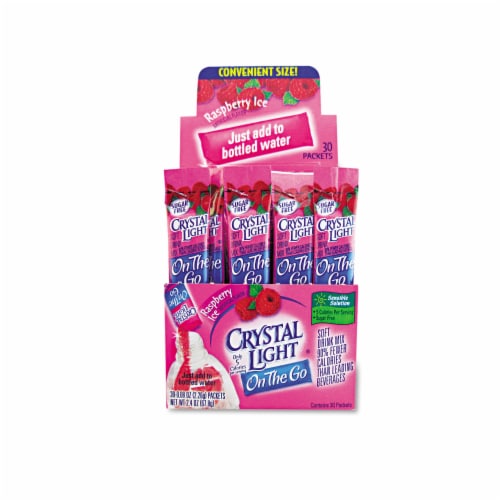Crystal Light Flavored Drink Mix Raspberry Ice 30 .08oz Packets/Box 79800 Perspective: back