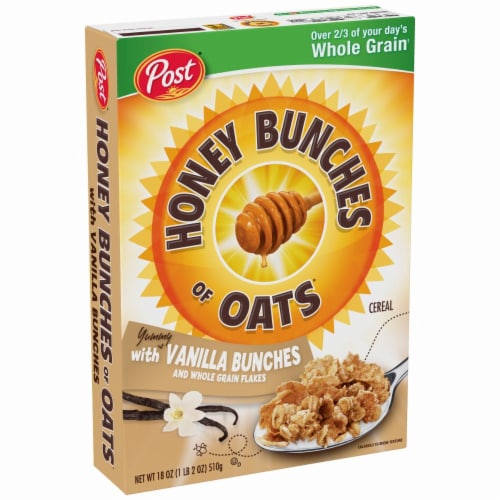 Post Honey Bunches of Oats Vanilla Cereal Perspective: back