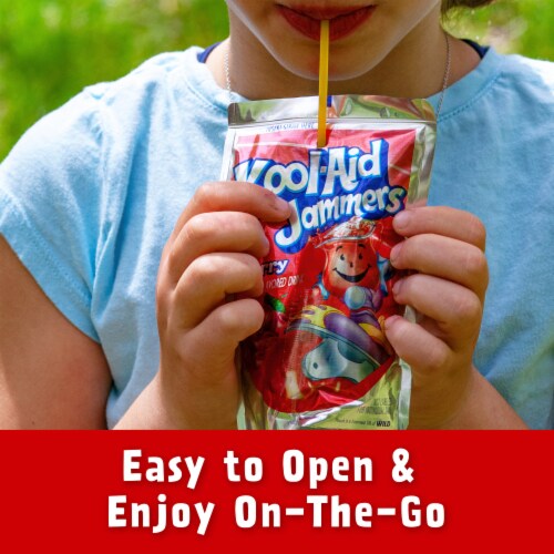 Kool Aid Jammers Cherry Kids Drink 0% Juice Box Pouches Perspective: back