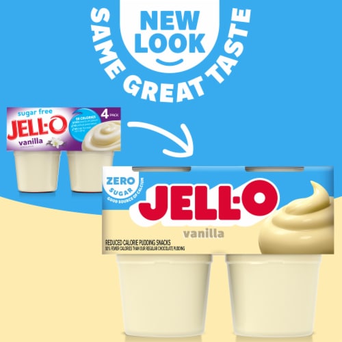 Jell-O Vanilla Sugar Free Pudding Cups Snack Perspective: back
