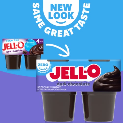 Jell-O Dark Chocolate Sugar Free Pudding Cups Snack Perspective: back