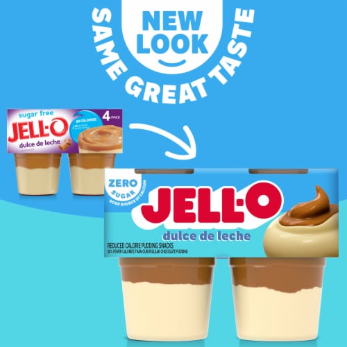 Jell-O Dulce de Leche Sugar Free Pudding Cups Snack Perspective: back