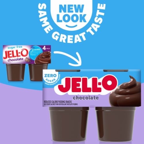 Jell-O Chocolate Sugar Free Pudding Cups Snack Perspective: back