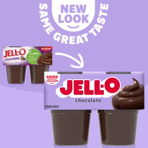 Jell-O Original Chocolate Pudding Cups Snack Perspective: back