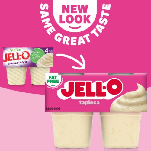 Jell-O Tapioca Fat Free Pudding Cups Snack Perspective: back