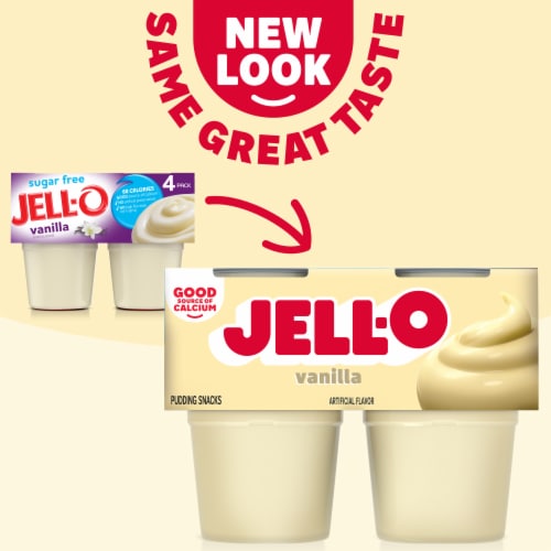 Jell-O Original Vanilla Pudding Cups Snack Perspective: back