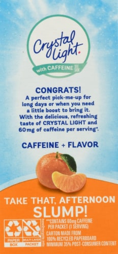 Crystal Light Citrus Caffeinated On-The-Go Drink Mix Packets Perspective: back