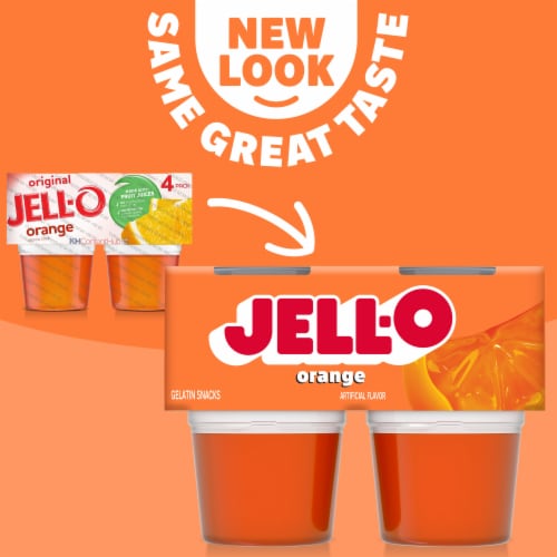 Jell-O Original Orange Jello Cups Gelatin Snack Perspective: back