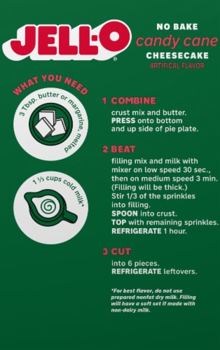 Jell-O® No Bake Candy Cane Cheesecake Dessert Kit Perspective: back