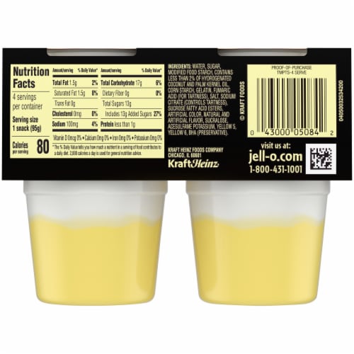 Jell-O Temptations Lemon Meringue Pie Pudding Cups Snack Perspective: back