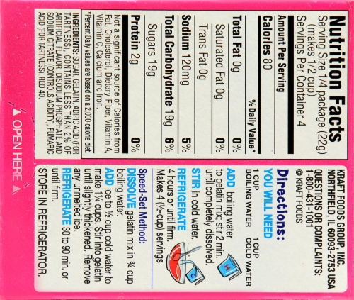 Kool-Aid Strawberry Gelatin Dessert Mix Perspective: back